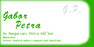 gabor petra business card